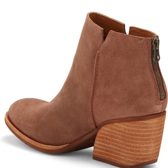 Kork-Ease Suede Leather Chandra Bootie Chunky Heel Boot Tan Brown Sz 9.5, NIB - Picture 2 of 16